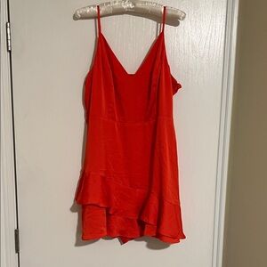 Express Vibrant Red Shorts Romper